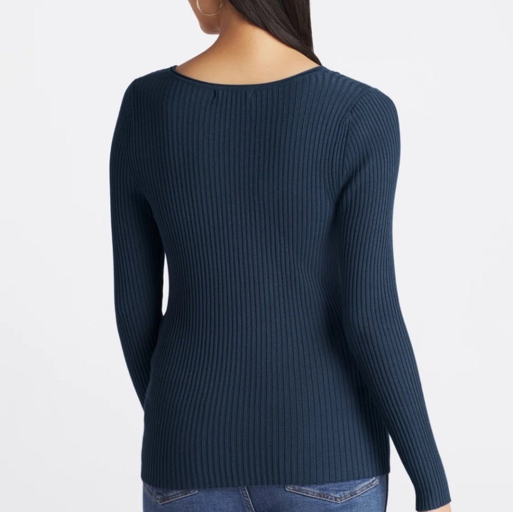 PINK CLOVER  Ribbed V Neck Sweater - Picture 3 of 4